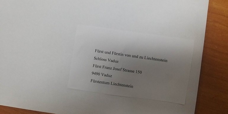 List do kanclerza Niemiec oraz księcia Liechtensteinu